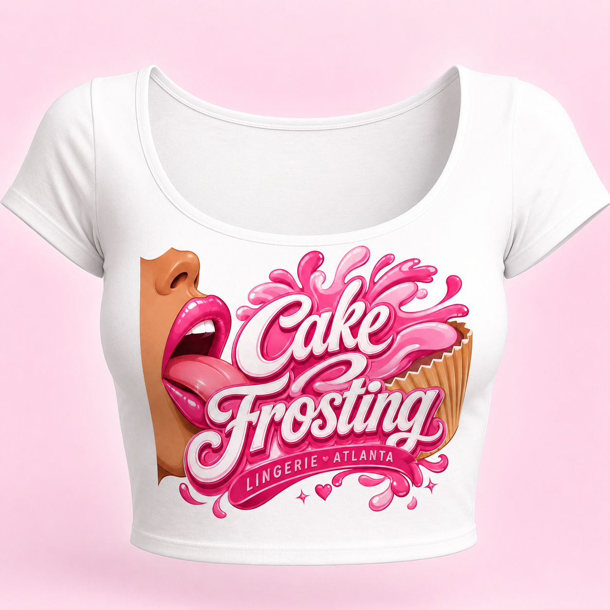 Cake Frosting Lingerie Atlanta Signature Crop Tee